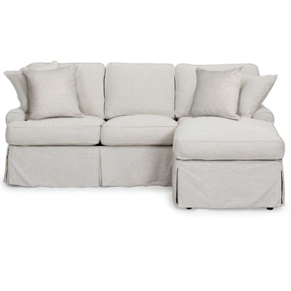 Sunset Trading - Horizon Slipcovered Sleeper Sofa and Chaise in Light Gray - SU-117678-220591 veiw 2