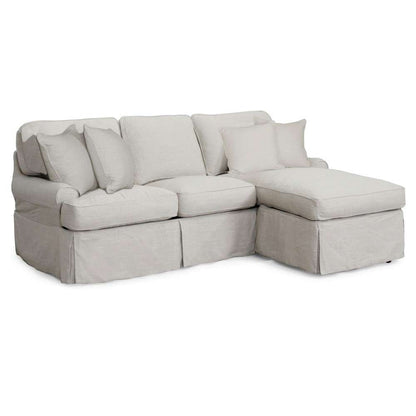 Sunset Trading - Horizon Slipcovered Sleeper Sofa and Chaise in Light Gray - SU-117678-220591 veiw 3