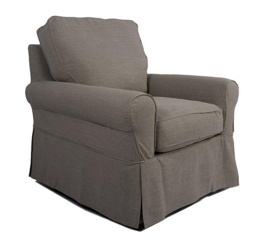 Sunset Trading - Horizon Slipcovered Swivel Chair in Light Gray - SU-114993-220591 veiw 1