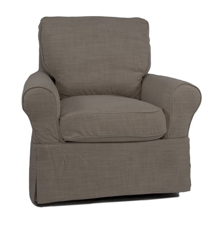 Sunset Trading - Horizon Slipcovered Swivel Chair in Linen - SU-114993-466082 veiw 1