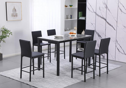 Sunset Trading - Juno 24in Black Faux Leather Barstools (Set of 6) - Black/Matte Black Legs - CR-K2289-24-6 veiw 2