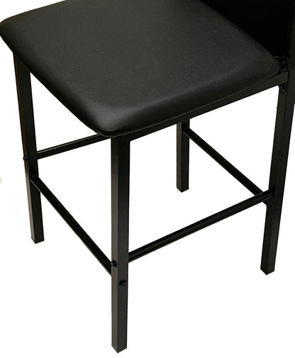Sunset Trading - Juno 24in Black Faux Leather Barstools (Set of 6) - Black/Matte Black Legs - CR-K2289-24-6 veiw 7