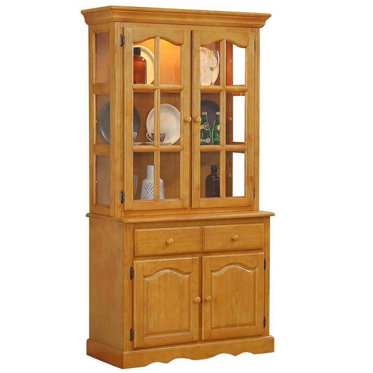 Sunset Trading - Keepsake Buffet and Lighted Hutch in Light Oak Finish - DLU-19-BH-LO veiw 1