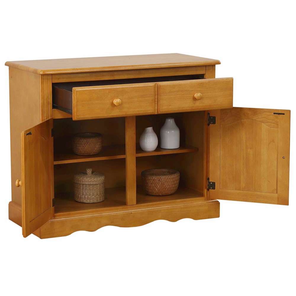 Sunset Trading - Keepsake Buffet and Lighted Hutch in Light Oak Finish - DLU-19-BH-LO veiw 4