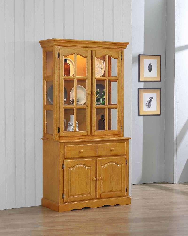 Sunset Trading - Keepsake Buffet and Lighted Hutch in Light Oak Finish - DLU-19-BH-LO veiw 7