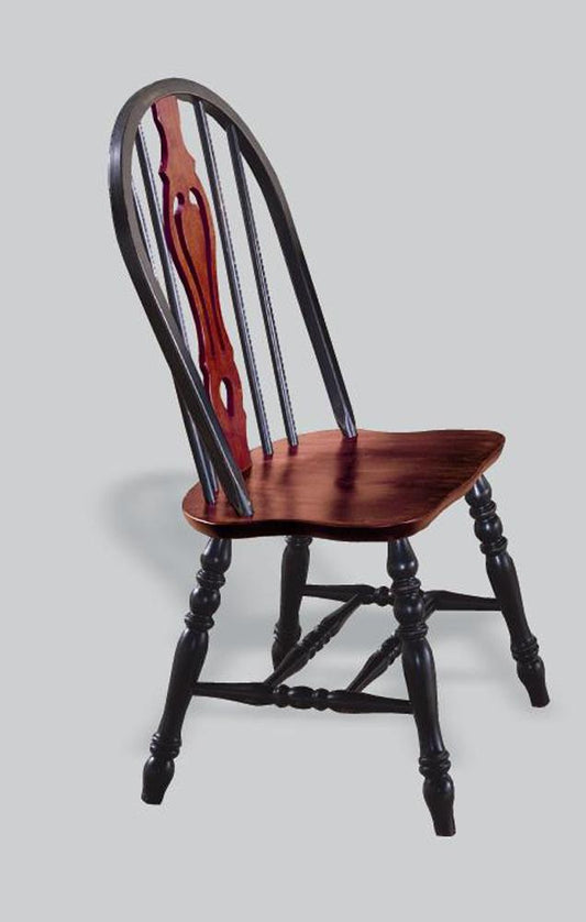Sunset Trading - Keyhole Dining Chair in Antique Black with Cherry Seat (Set of 2) - DLU-124-S-BCH-2 veiw 1