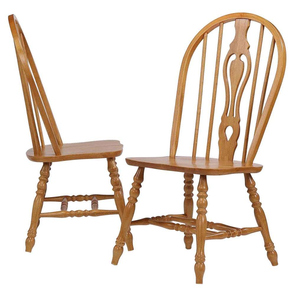 Sunset Trading - Keyhole Dining Chair in Light Oak (Set of 2) - DLU-124-S-LO-2 veiw 1