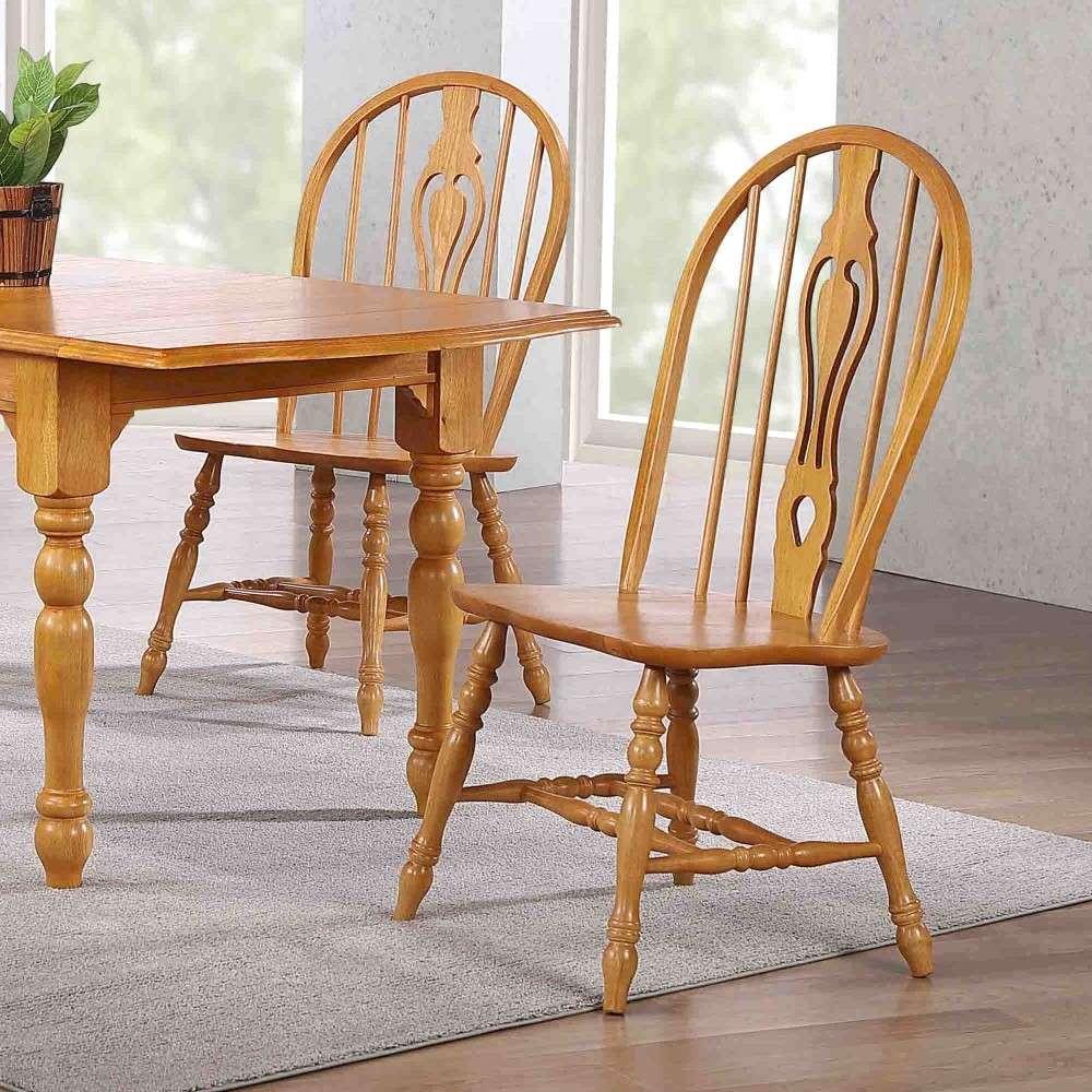 Sunset Trading - Keyhole Dining Chair in Light Oak (Set of 2) - DLU-124-S-LO-2 veiw 5