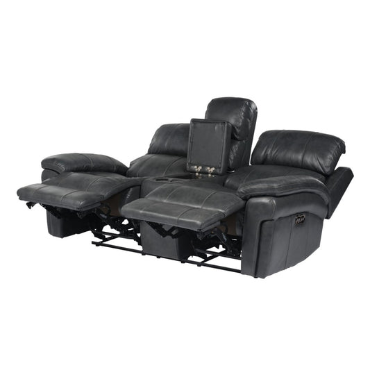 Sunset Trading - Luxe Leather Reclining Loveseat With Power Headrest And Console - SU-9102-94-1394-73_CLOSEOUT veiw 2