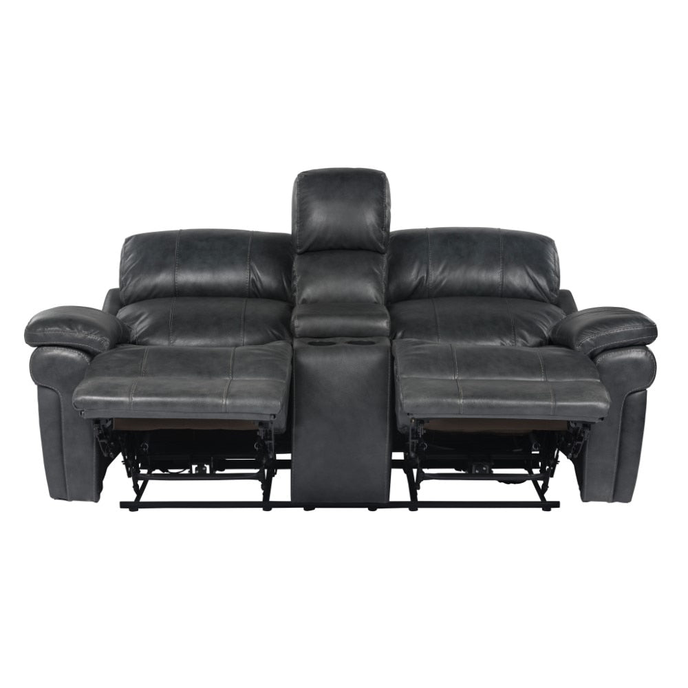 Sunset Trading - Luxe Leather Reclining Loveseat With Power Headrest And Console - SU-9102-94-1394-73_CLOSEOUT veiw 4