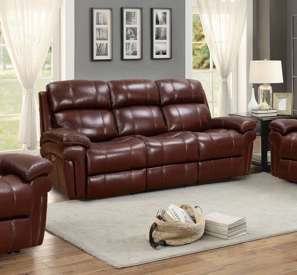 Sunset Trading -  Luxe Leather  Reclining Sofa with Power Headrest  - SU-9102-88-1394-58_CLOSEOUT veiw 2