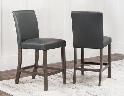 Sunset Trading - Lyons 24in Parsons Padded Dining Stool (Set of 2) - Dark Gray/Brown Wood Legs - CR-TA078-24-2 veiw 1