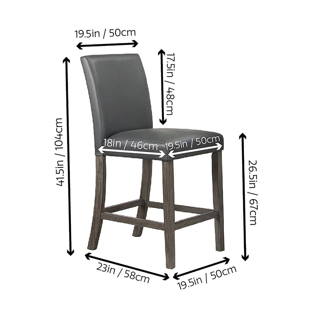 Sunset Trading - Lyons 24in Parsons Padded Dining Stool (Set of 2) - Dark Gray/Brown Wood Legs - CR-TA078-24-2 veiw 2