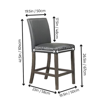 Sunset Trading - Lyons 24in Parsons Padded Dining Stool (Set of 2) - Dark Gray/Brown Wood Legs - CR-TA078-24-2 veiw 2