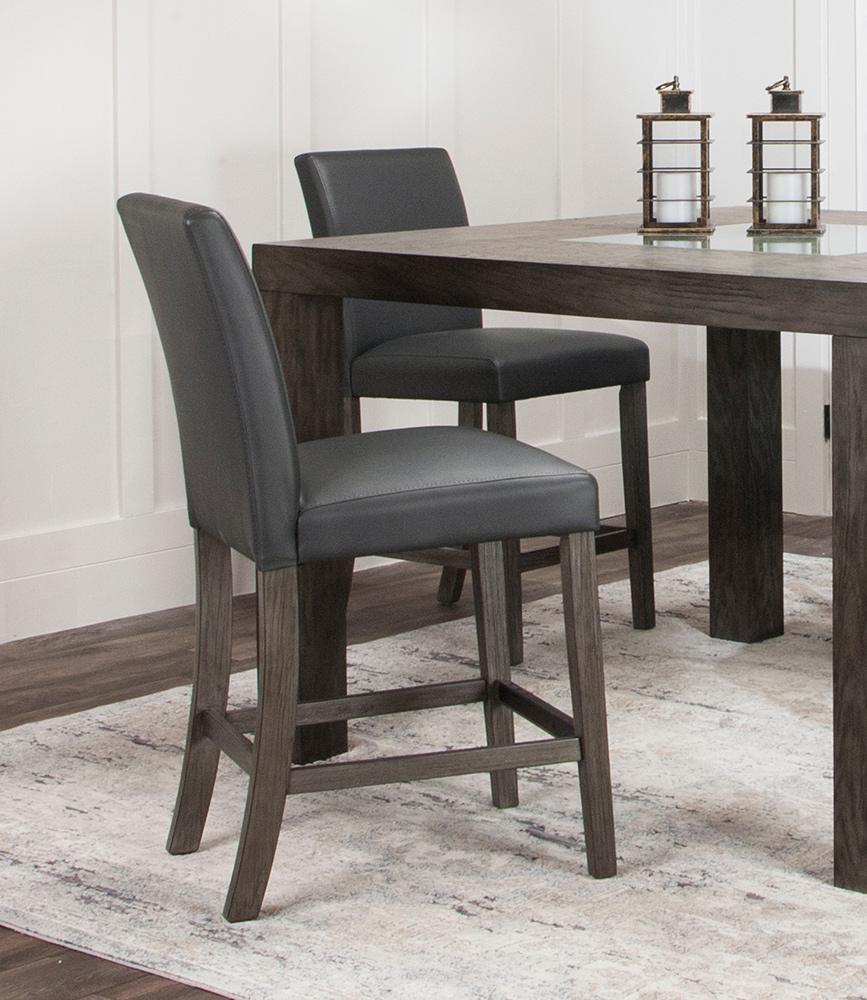 Sunset Trading - Lyons 24in Parsons Padded Dining Stool (Set of 2) - Dark Gray/Brown Wood Legs - CR-TA078-24-2 veiw 4