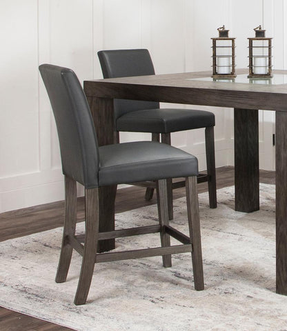 Sunset Trading - Lyons 24in Parsons Padded Dining Stool (Set of 2) - Dark Gray/Brown Wood Legs - CR-TA078-24-2 veiw 4