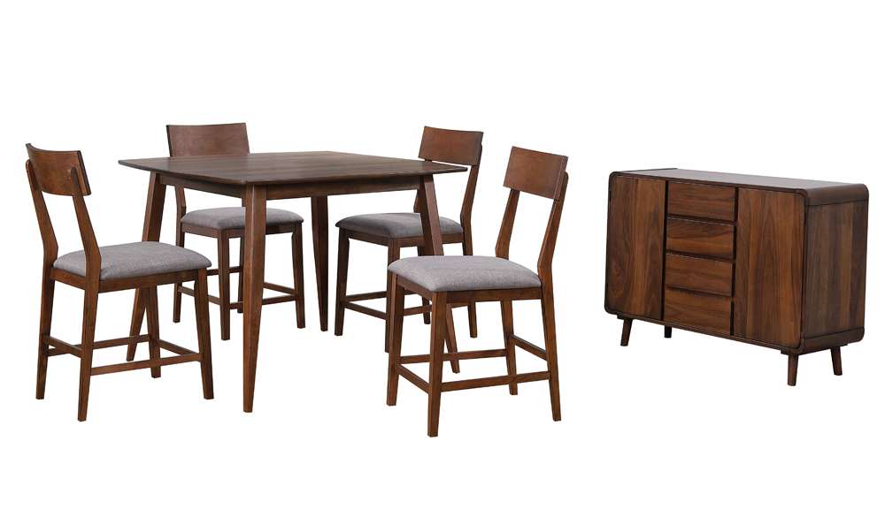 Sunset Trading -  Mid Century 6 Piece 48in Square Counter Height Pub Table Dining Set  - DLU-MC4848-B45-SR6P veiw 1