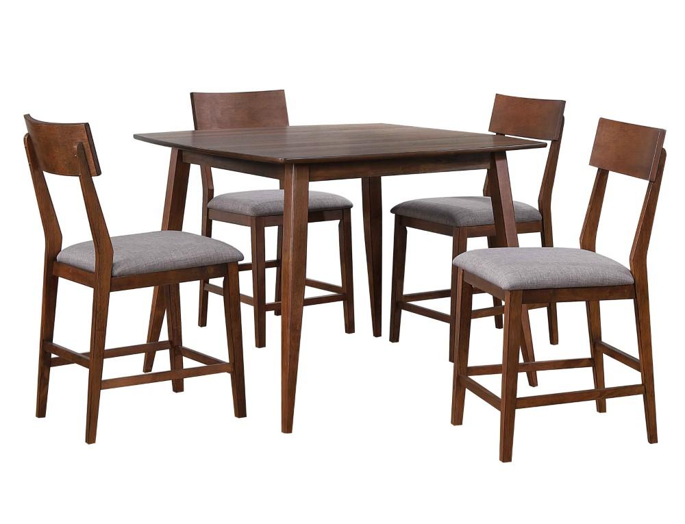 Sunset Trading - Mid Century 5 Piece Square Counter Height Pub Table Dining Set - Padded Performance Fabric Seats - DLU-MC4848-B45-5P veiw 1