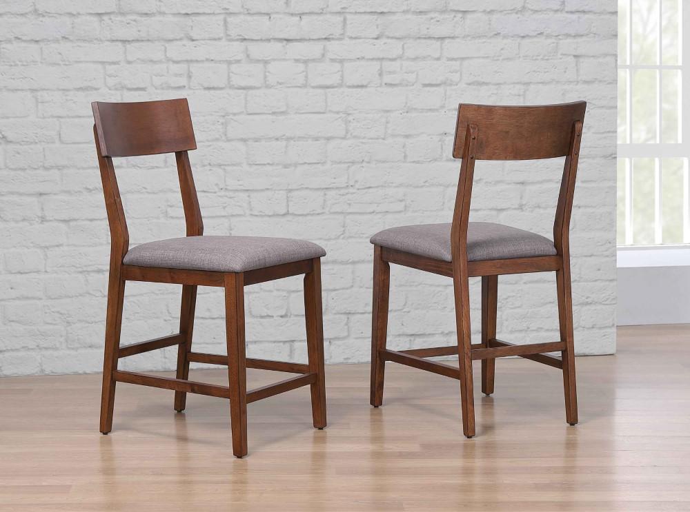 Sunset Trading - Mid Century 5 Piece Square Counter Height Pub Table Dining Set - Padded Performance Fabric Seats - DLU-MC4848-B45-5P veiw 6
