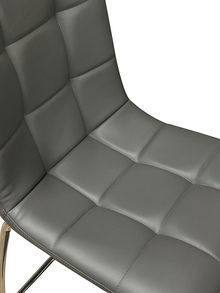 Sunset Trading - Nia 24in Faux Leather Barstools (Set of 2) - Charcoal Grey/Silver Chrome Legs - CR-ND482-24-2 veiw 3