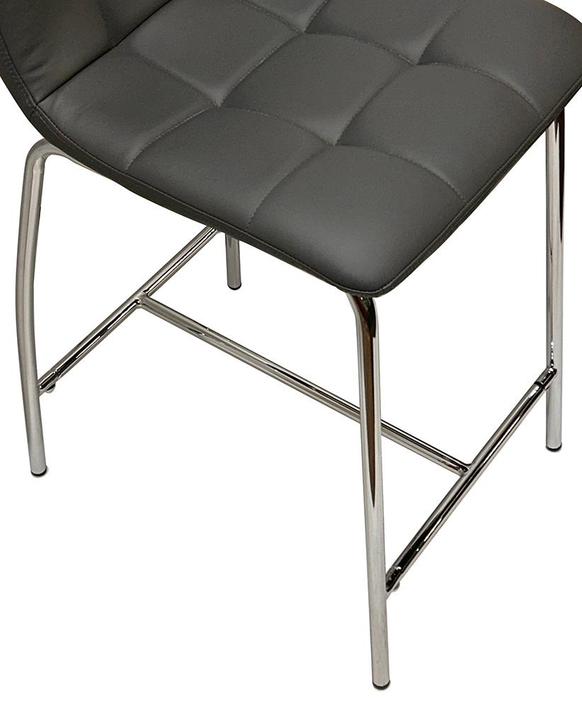 Sunset Trading - Nia 24in Faux Leather Barstools (Set of 2) - Charcoal Grey/Silver Chrome Legs - CR-ND482-24-2 veiw 4