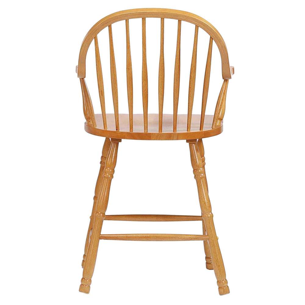 Sunset Trading - Oak Selections 24in Windsor Barstool with Arms (Set of 2) - DLU-B3024A-LO-2 veiw 3
