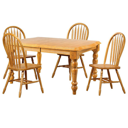 Sunset Trading - Oak Selections 5 Piece 56-72in Rectangular Extendable Dining Set with Arrowback Windsor Chairs  - Light Oak - DLU-SLT4272-820-LO5PC veiw 1