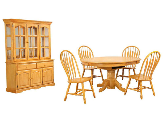 Sunset Trading - Oak Selections 7 Piece 48in Round to 66in Oval Extendable Dining Set  - Light Oak - DLU-TBX4866-4130-22BHLO7PC veiw 1