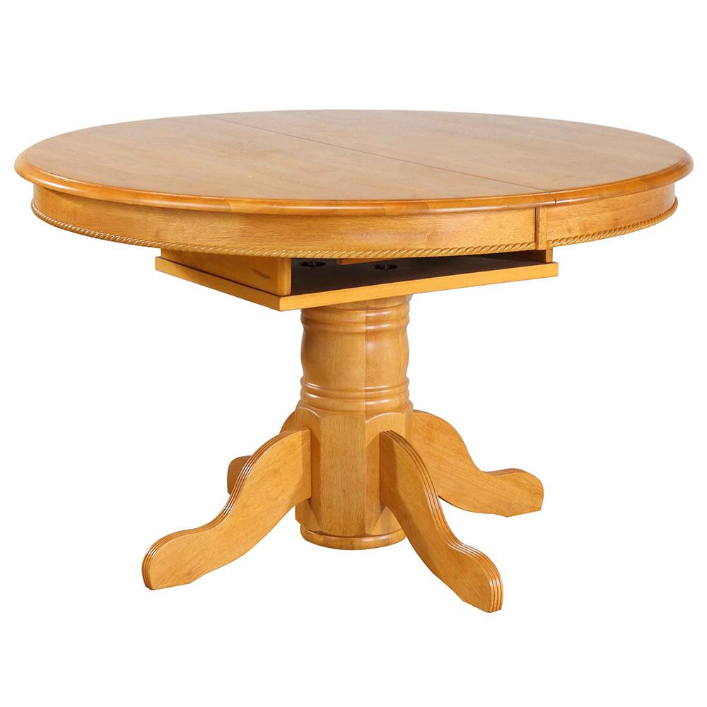 Sunset Trading - Oak Selections 7 Piece 48in Round to 66in Oval Extendable Dining Set  - Light Oak - DLU-TBX4866-4130-22BHLO7PC veiw 3