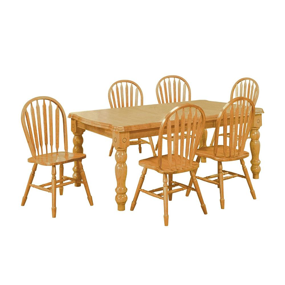 Sunset Trading - Oak Selections 7 Piece 56-72in Rectangular Extendable Dining Set with Arrowback Windsor Chairs  - Light Oak - DLU-SLT4272-820-LO7PC veiw 1