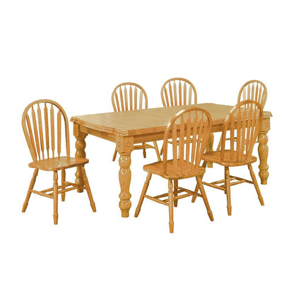 Sunset Trading - Oak Selections 7 Piece 56-72in Rectangular Extendable Dining Set with Arrowback Windsor Chairs  - Light Oak - DLU-SLT4272-820-LO7PC veiw 1