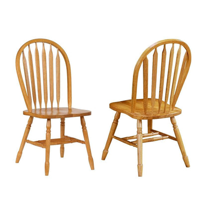 Sunset Trading - Oak Selections 7 Piece 56-72in Rectangular Extendable Dining Set with Arrowback Windsor Chairs  - Light Oak - DLU-SLT4272-820-LO7PC veiw 3