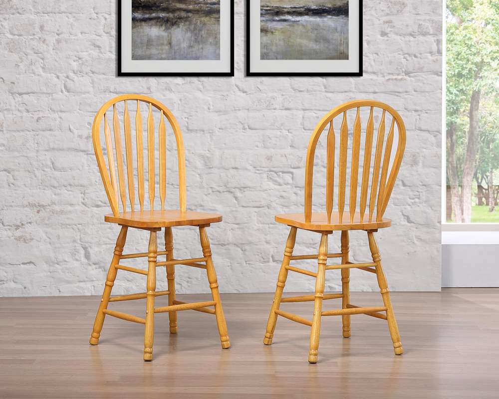 Sunset Trading - Oak Selections Arrowback Windsor 24in Barstool (Set of 2) - DLU-B824-LO-2 veiw 3