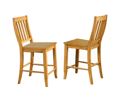Sunset Trading - Oak Selections School House 24in Barstool - Counter Height Stool - Light Oak (Set of 2) - DLU-B20-LO-2_CLOSEOUT veiw 1