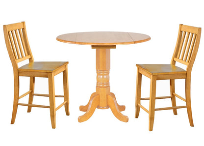 Sunset Trading - Oak Selections School House 24in Barstool - Counter Height Stool - Light Oak (Set of 2) - DLU-B20-LO-2_CLOSEOUT veiw 2