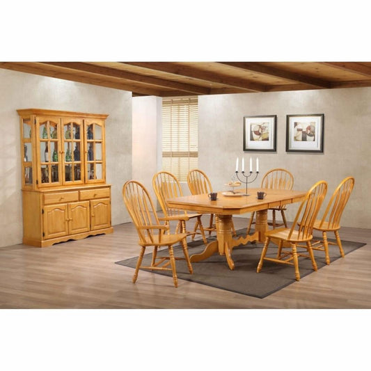 Sunset Trading - Oak Selections Treasure Buffet and Lighted Hutch - Light Oak - DLU-22-BH-LO veiw 2