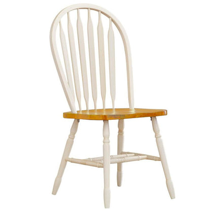 Sunset Trading - Oakley Selections 3 Piece 42in Round Extendable Drop Leaf Table Set  - Distressed Antique White/Light Oak - DLU-AWLO4242-820-3P veiw 6