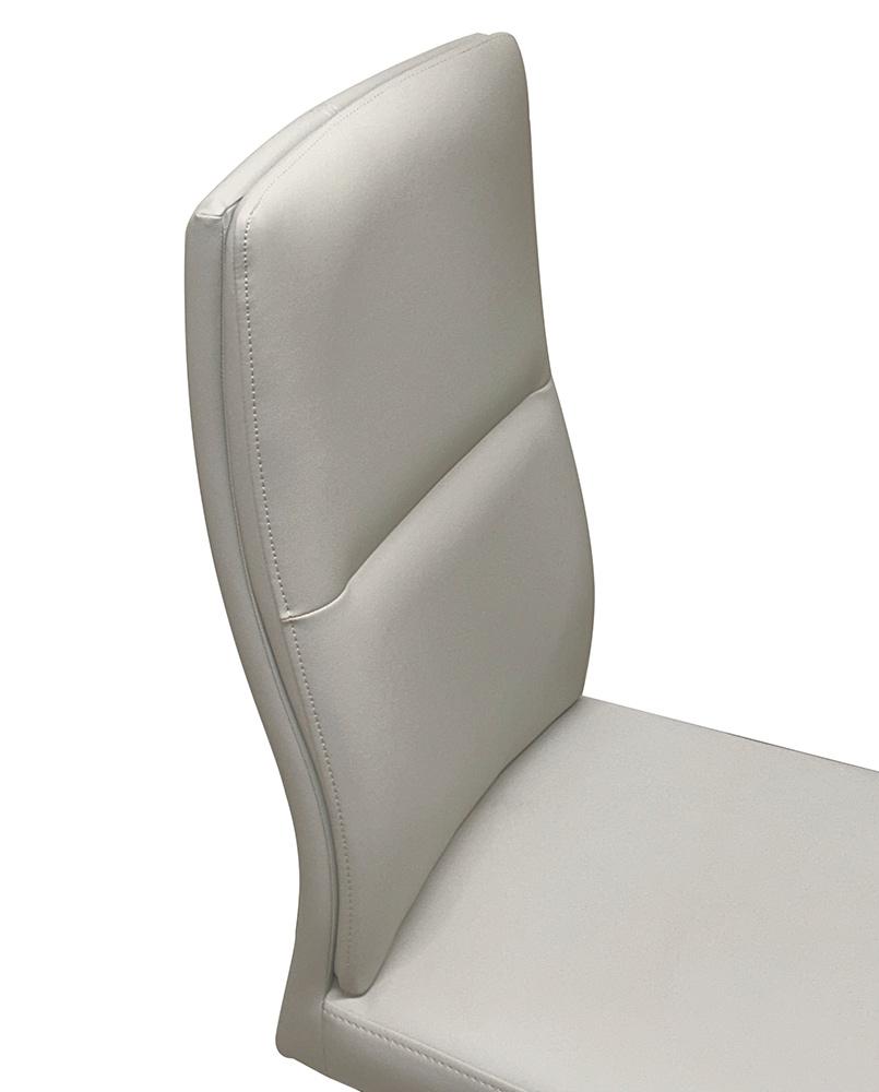 Sunset Trading - Opal Faux Leather Dining Chairs (Set of 2)  - Light Grey/Silver Chrome Legs - CR-G5515-03-2 veiw 5