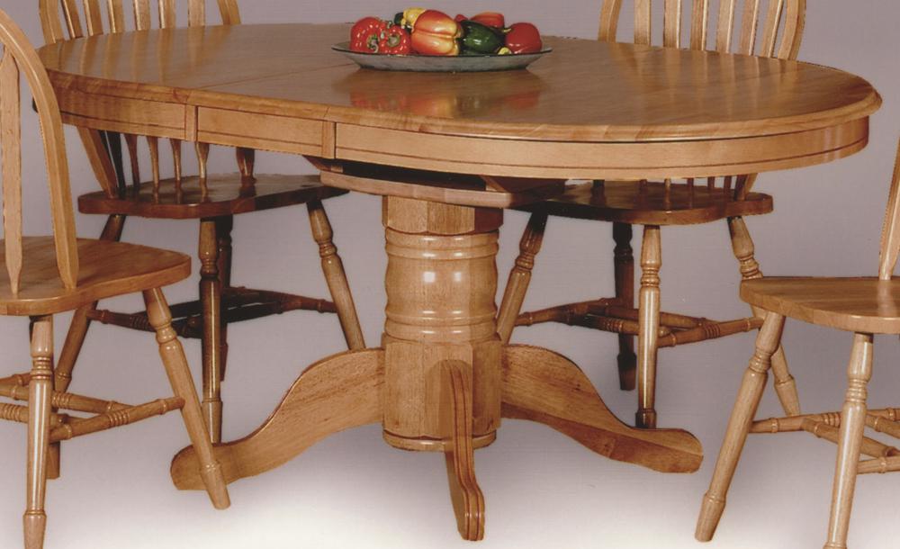 Sunset Trading - Pedestal Butterfly Leaf Dining Table in Light Oak Finish - DLU-TBX4266-LO veiw 1