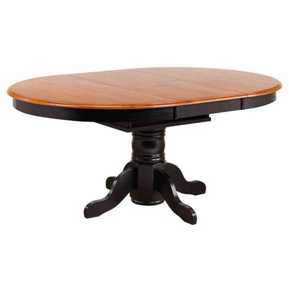 Sunset Trading - Pedestal Dining Table in Antique Black Base with Cherry Finish Butterfly Top - DLU-TBX4266-BCH veiw 1