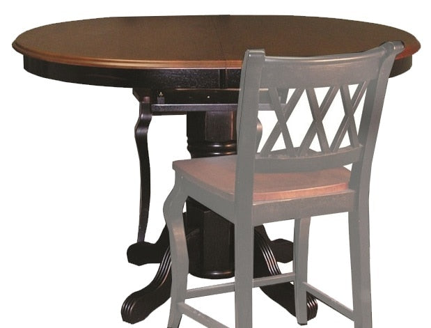 Sunset Trading - Pedestal Pub Table in Antique Black Base with Cherry Finish Butterfly Top - DLU-TBX4266CB-BCH veiw 1