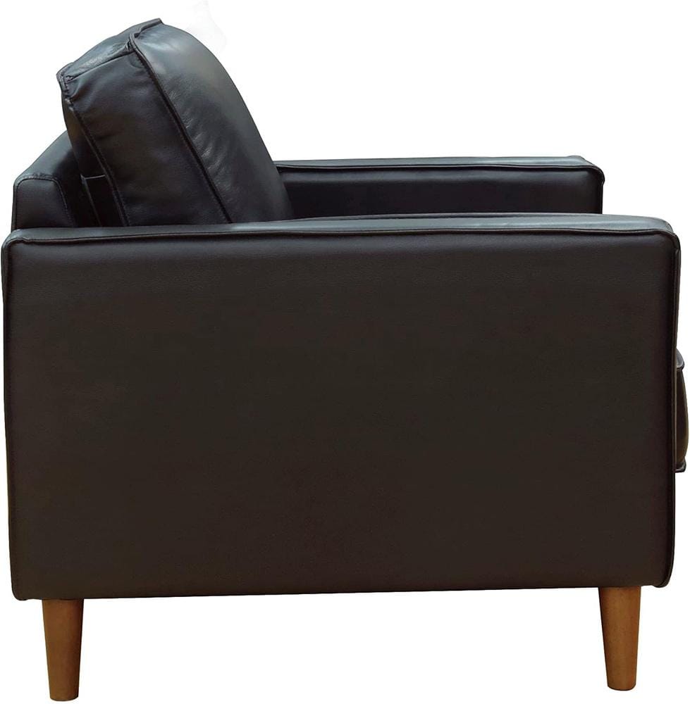 Sunset Trading - Prelude 32in Wide Black Top Grain Leather Armchair  - Black - SU-PR15070-80-100E veiw 3