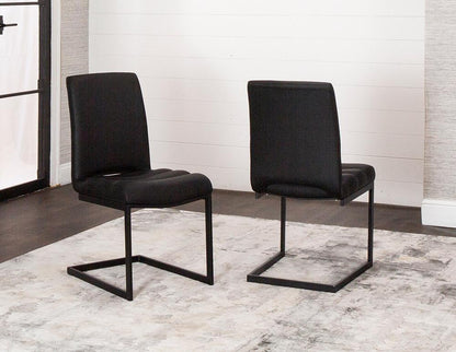 Sunset Trading - Rhea Black Faux Leather Dining Chairs (Set of 2) - Black/Matte Black Legs - CR-G5628-01-2 veiw 1