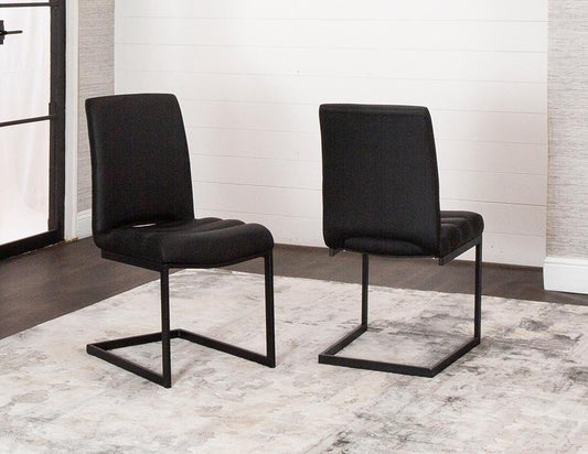 Sunset Trading - Rhea Black Faux Leather Dining Chairs (Set of 2) - Black/Matte Black Legs - CR-G5628-01-2 veiw 1