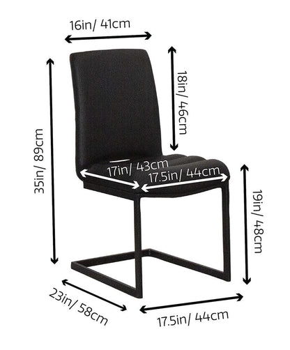 Sunset Trading - Rhea Black Faux Leather Dining Chairs (Set of 2) - Black/Matte Black Legs - CR-G5628-01-2 veiw 2