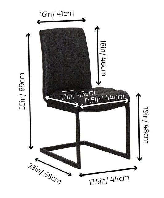 Sunset Trading - Rhea Black Faux Leather Dining Chairs (Set of 2) - Black/Matte Black Legs - CR-G5628-01-2 veiw 2
