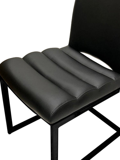 Sunset Trading - Rhea Black Faux Leather Dining Chairs (Set of 2) - Black/Matte Black Legs - CR-G5628-01-2 veiw 5