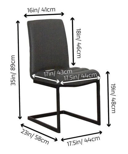 Sunset Trading - Rhea Charcoal Gray Faux Leather Dining Chairs (Set of 2) - Black/Matte Black Legs - CR-G5628-05-2 veiw 2
