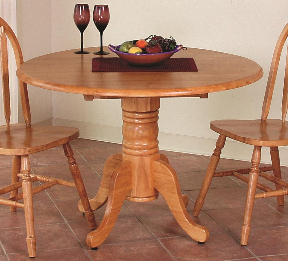 Sunset Trading - Round Drop Leaf Dining Table in Light Oak Finish - DLU-TPD4242-LO veiw 1