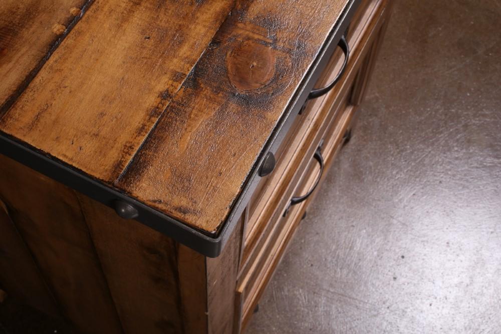 Sunset Trading - Rustic City 2 Drawer Nightstand Industrial Metal Accents - HH-4365-350_CLOSEOUT veiw 3